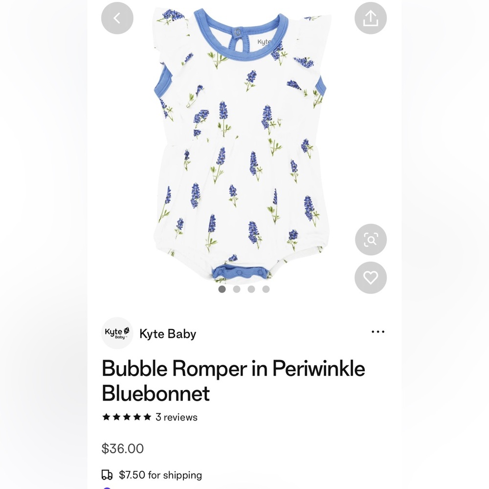 Kyte Baby Short Sleeve Romper
